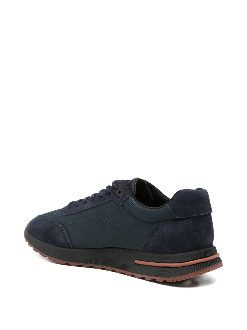 SERGIO MORETTI FIRENZE panelled suede-trim sneakers Blauw
