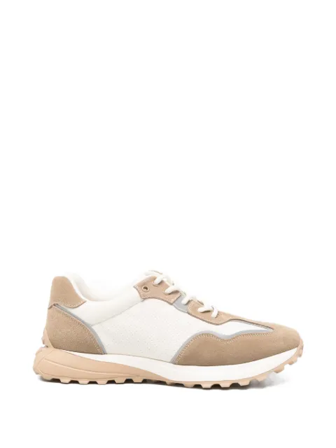 SERGIO MORETTI FIRENZE perforated suede-panelled sneakers
