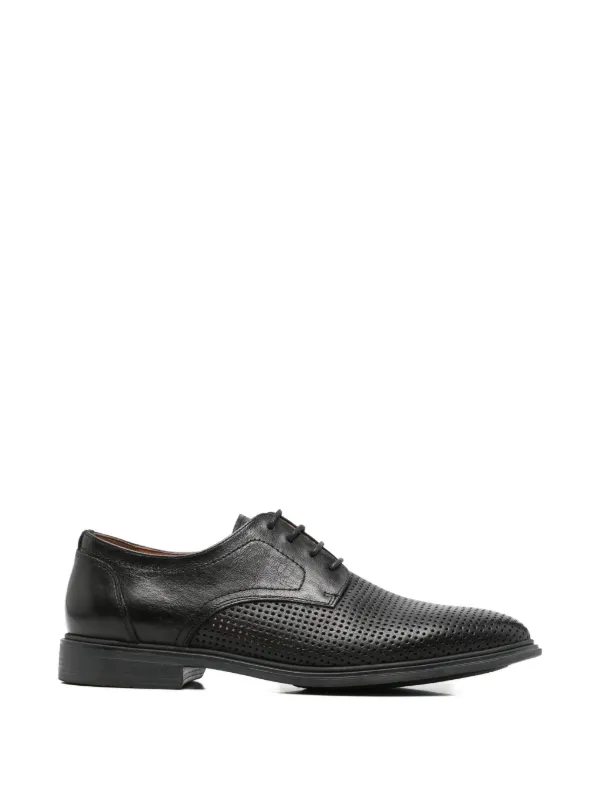 leather shoes lace up perforated oxfords