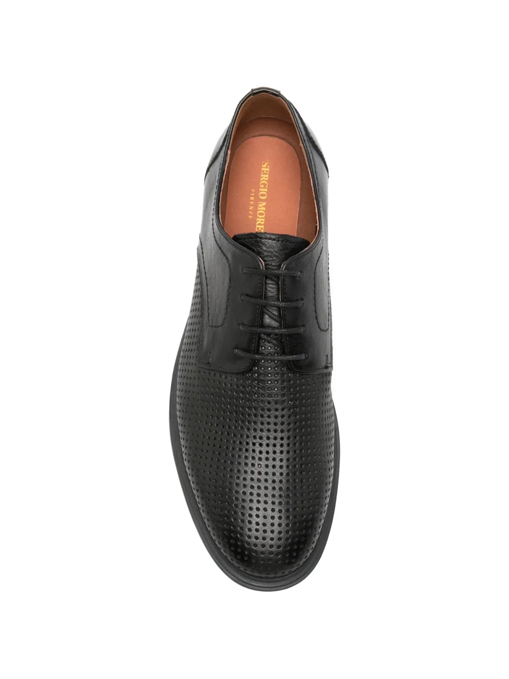 SERGIO MORETTI FIRENZE perforated leather lace-up shoes Zwart