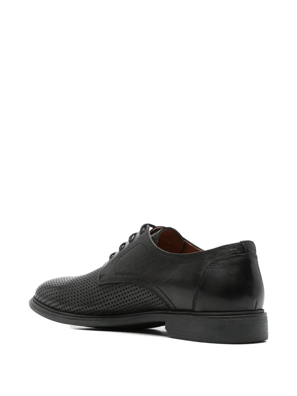 SERGIO MORETTI FIRENZE perforated leather lace-up shoes Zwart