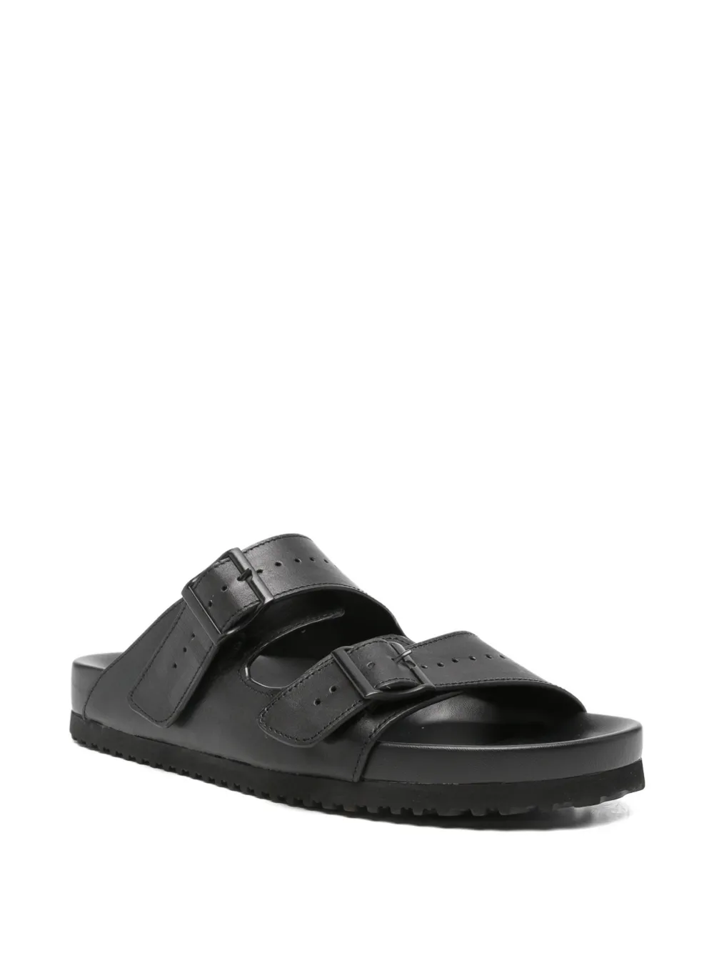 SERGIO MORETTI FIRENZE Leren sandalen met gesp Zwart