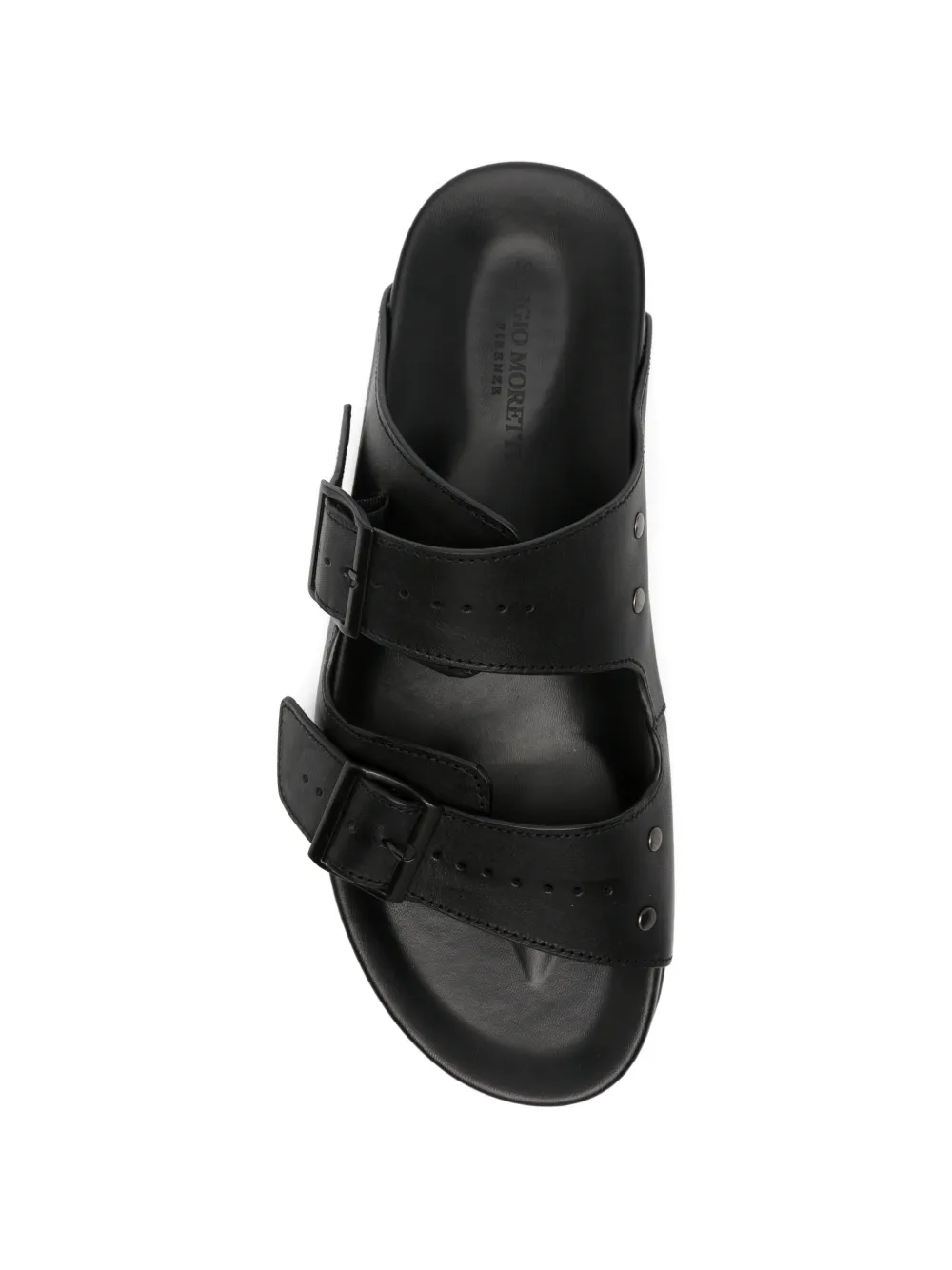SERGIO MORETTI FIRENZE Leren sandalen met gesp Zwart