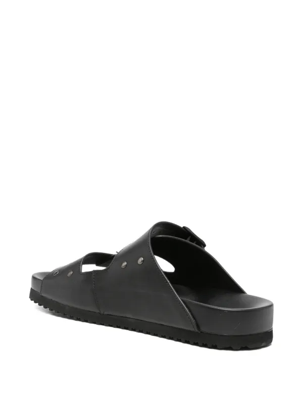 SERGIO MORETTI FIRENZE バックル レザーサンダル | ブラック