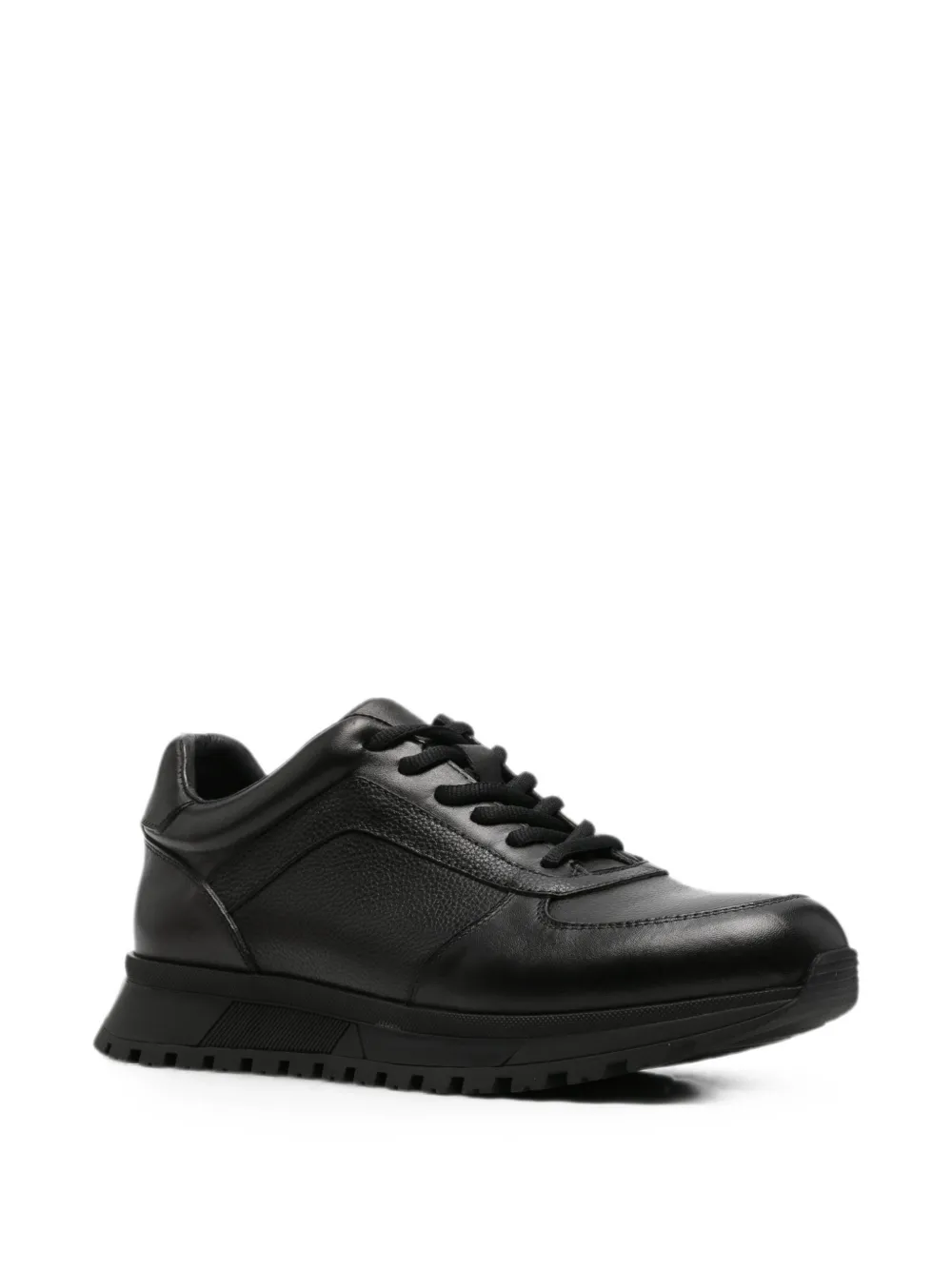 SERGIO MORETTI FIRENZE Leren sneakers met vlakken Zwart