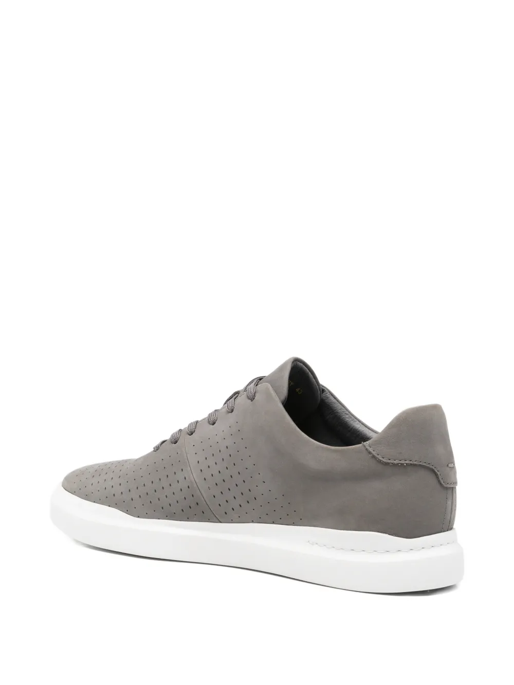 SERGIO MORETTI FIRENZE perforated leather sneakers Grijs