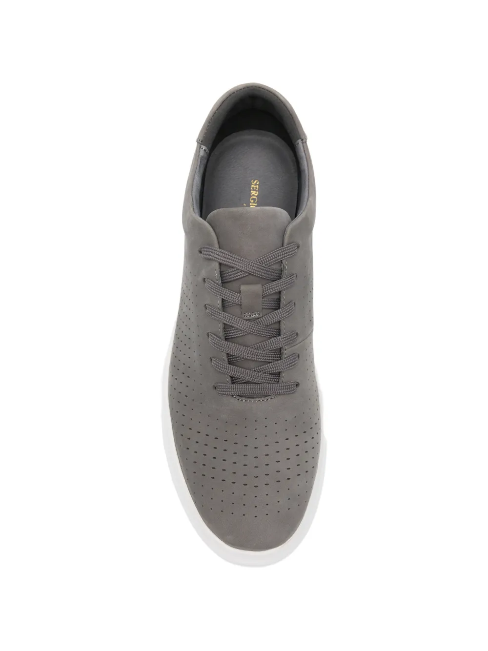 SERGIO MORETTI FIRENZE perforated leather sneakers Grijs