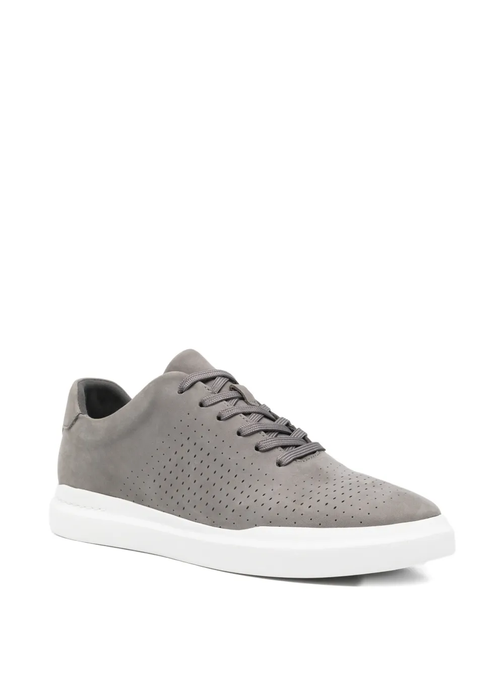 SERGIO MORETTI FIRENZE perforated leather sneakers Grijs