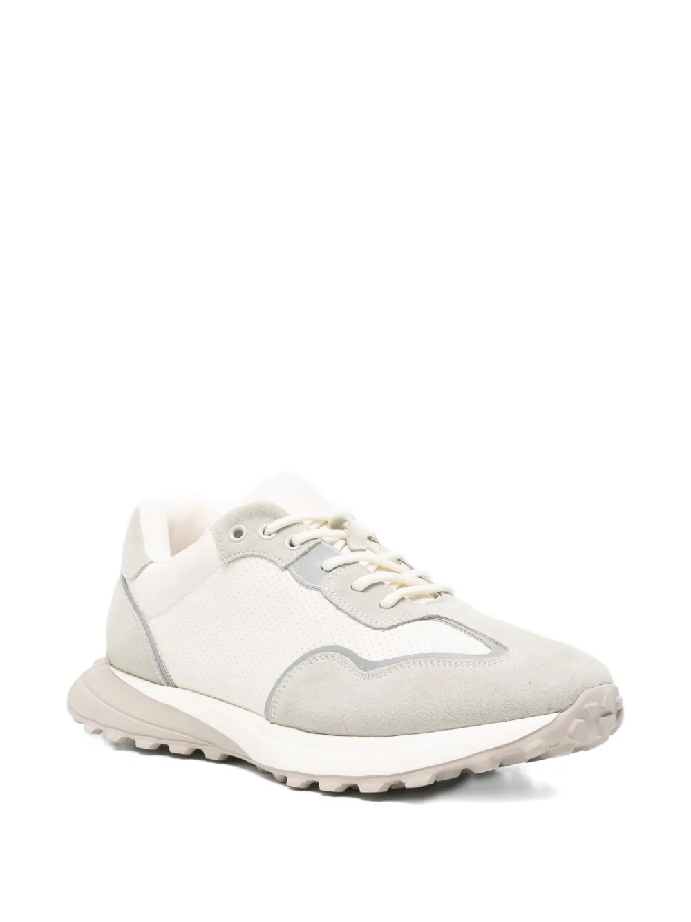 SERGIO MORETTI FIRENZE suede-panel sneakers Grijs