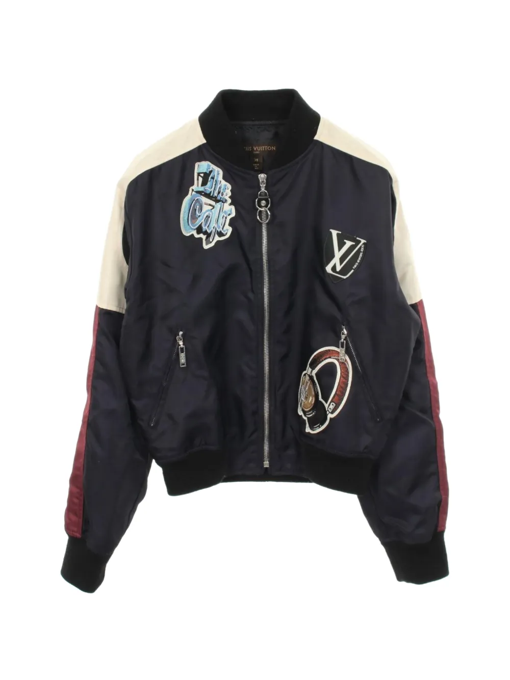 Louis Vuitton Pre-Owned 2000s patch-detail bomber jacket - Blu