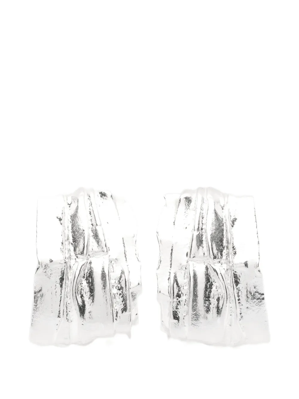 Completedworks textured hoop earrings - Argento