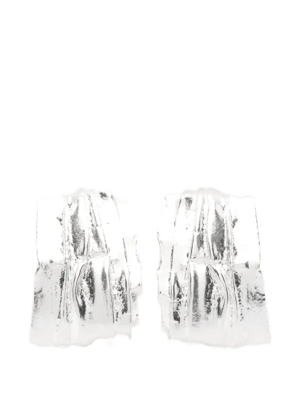 Completedworks Textured Hoop Earrings in Silver