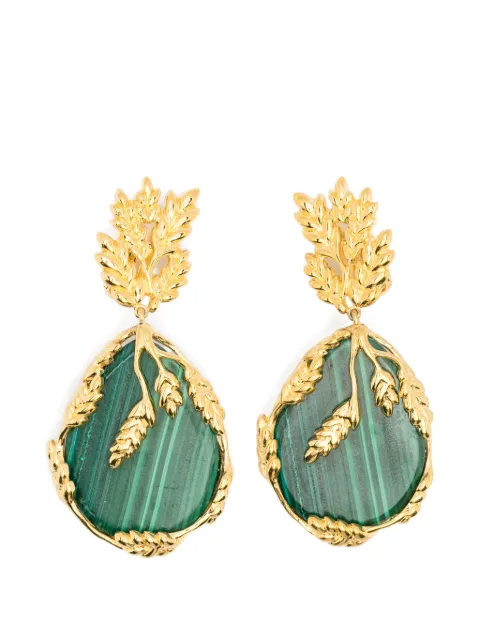 Aurelie Bidermann Francoise malachite clip-on earrings