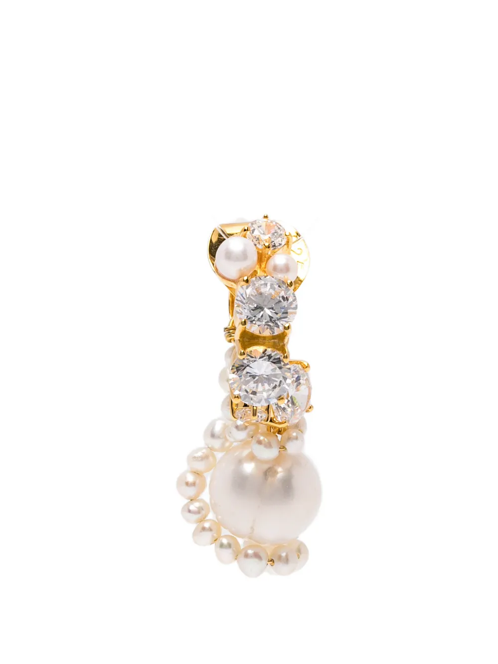 Completedworks pearl zirconium earrings - Gold