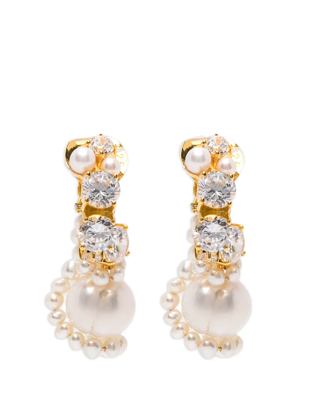 Completedworks pearl zirconium earrings - Oro