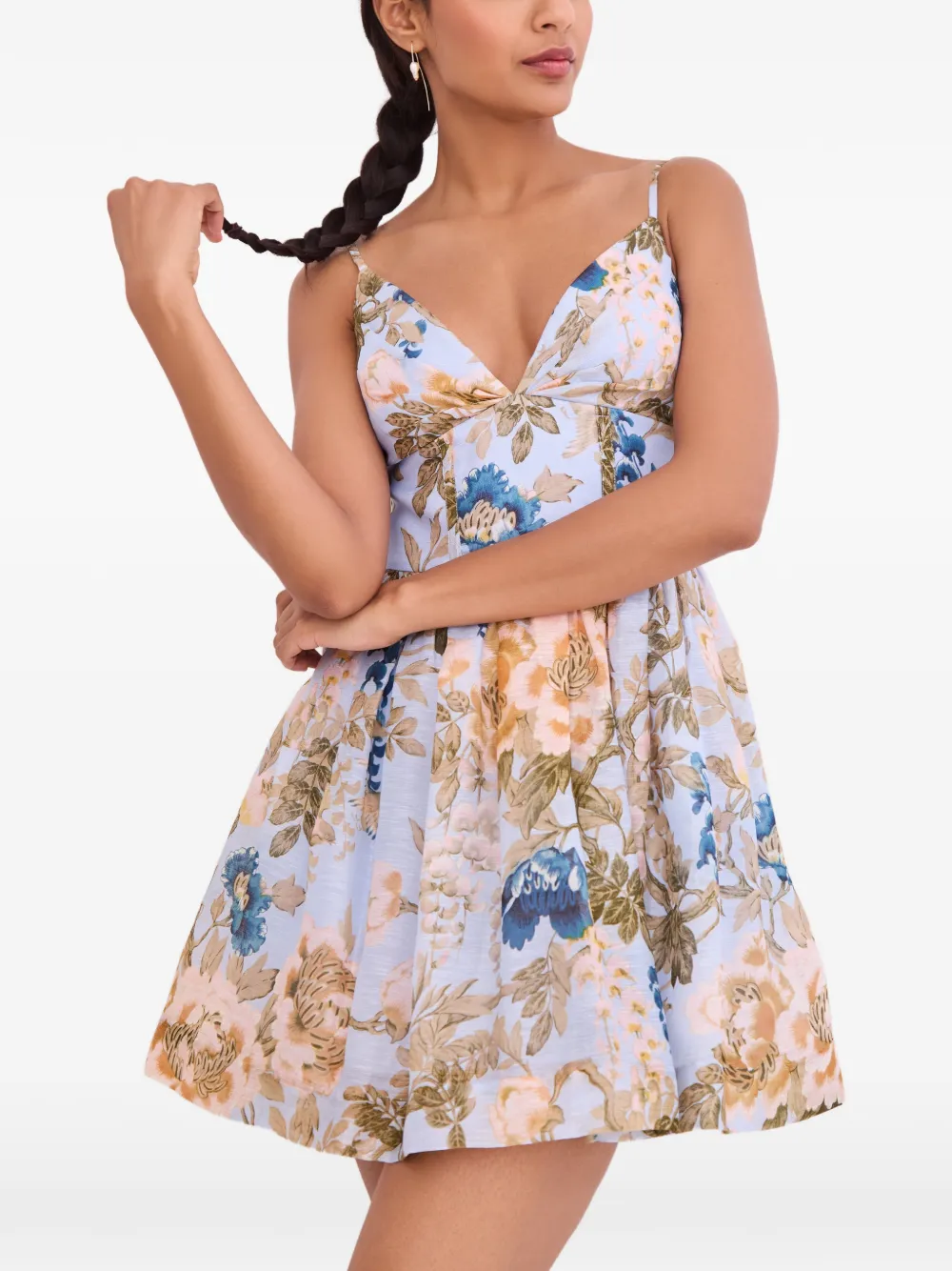 Cara Miro mini-jurk met bloemenprint Blauw