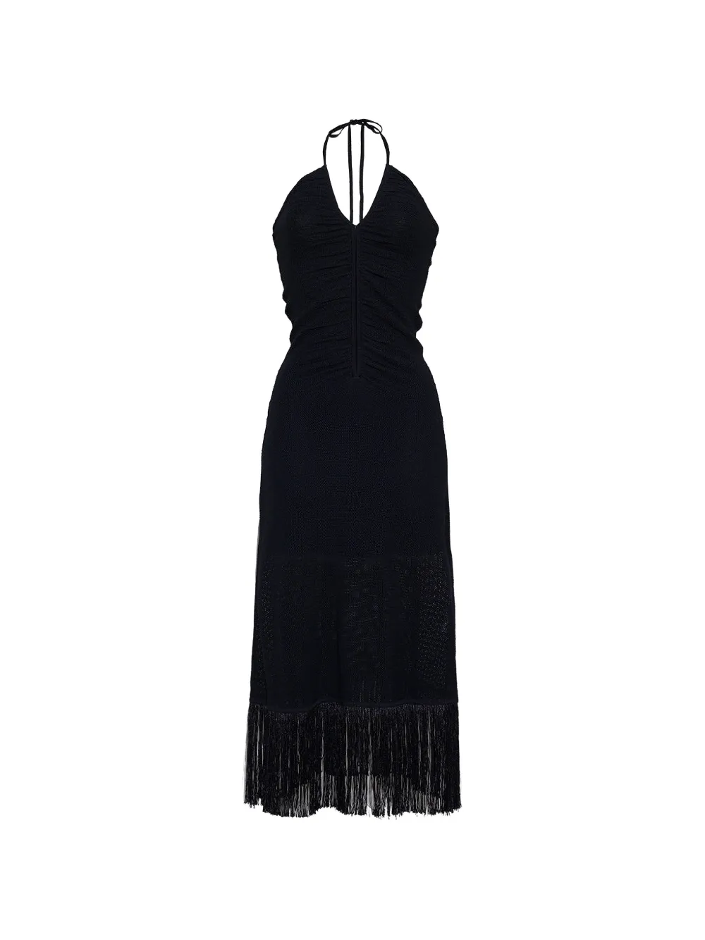 Cara Cara Hawthorne fringe-trim midi dress - Black