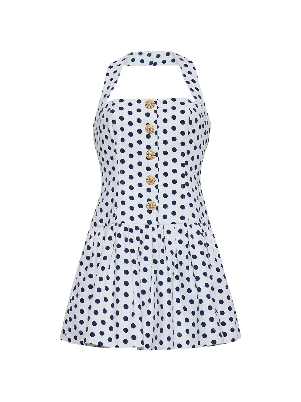 Cara Cara Abito midi a pois - Bianco