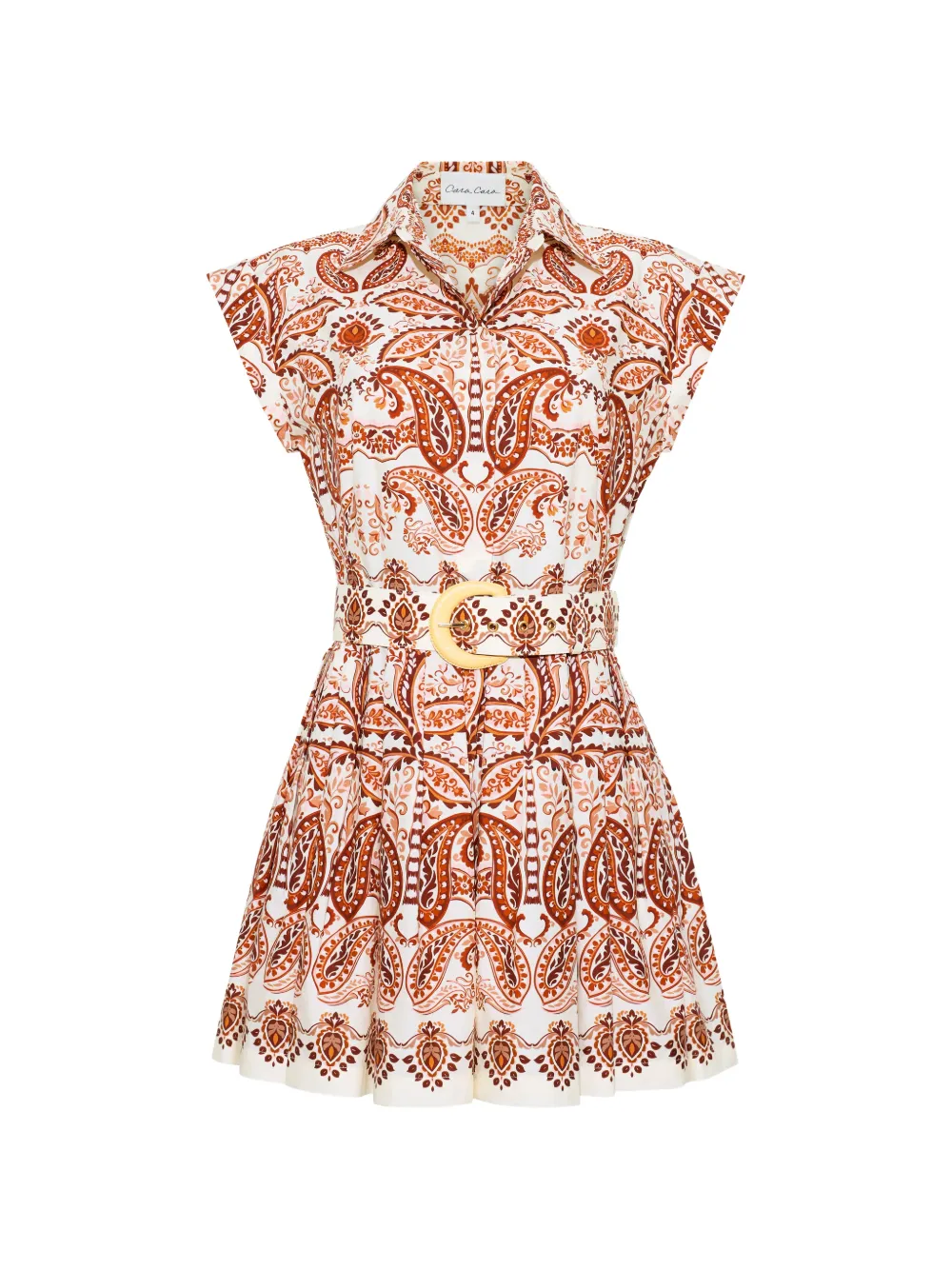 Cara Cara Octavia paisley-print belted mini dress - Bianco
