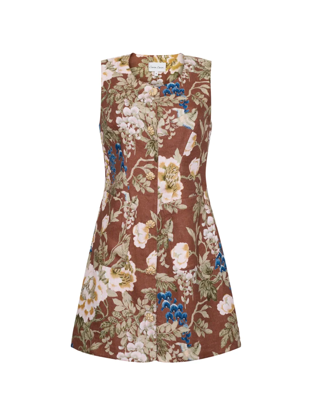 Cara Cara floral-print Rhapsody mini dress - Marrone