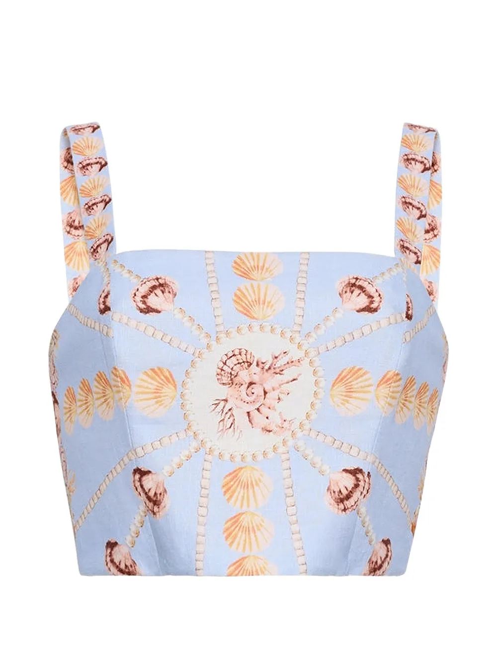 Cara Cara Helena seashell-print top - Blu