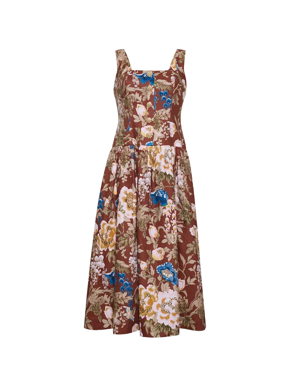 Cara Cara Feliz floral-print midi dress - Marrone