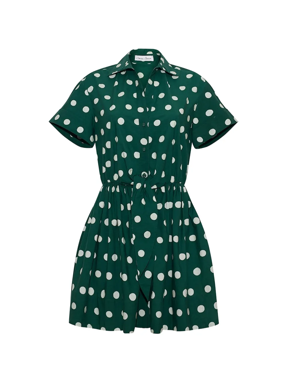 Cara Cara Asbury polka-dot mini dress - Green