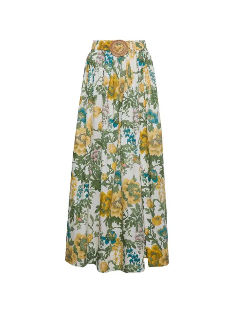 Cara Cara — belted floral-print maxi skirt