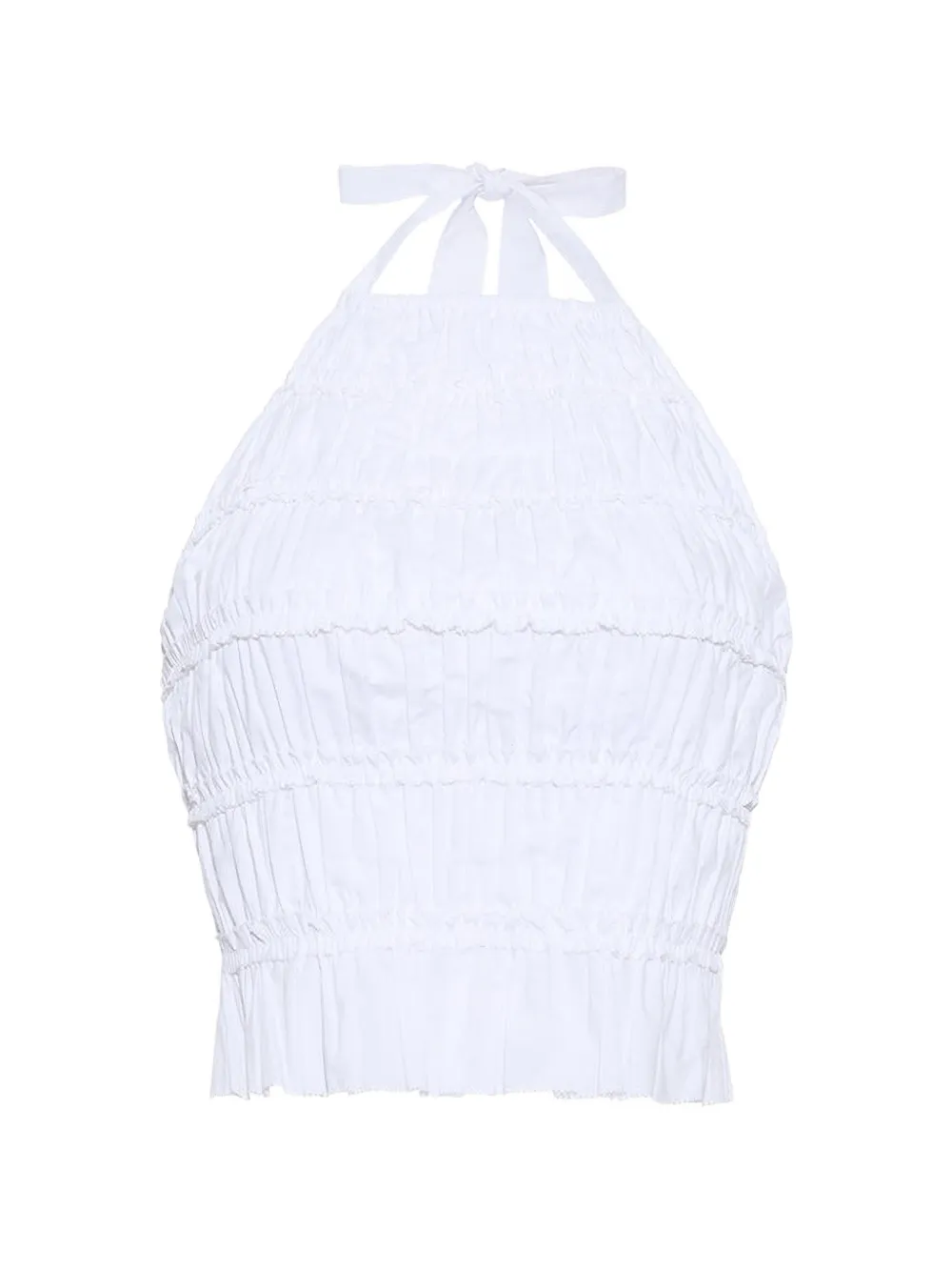 Cara Cara Peony smocked-cotton top - Bianco