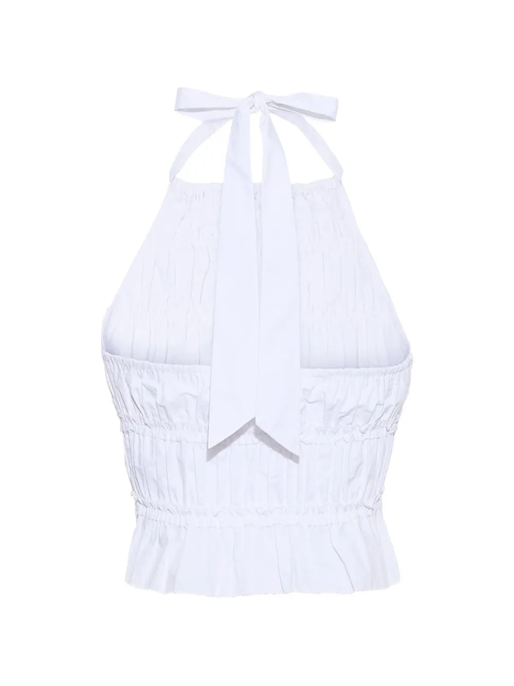 Cara Peony gesmockte katoenen top Wit