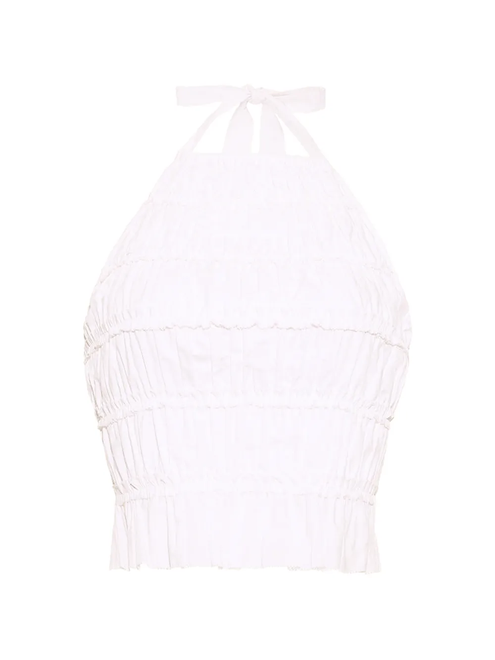 Cara Cara Peony smocked-cotton top - Bianco