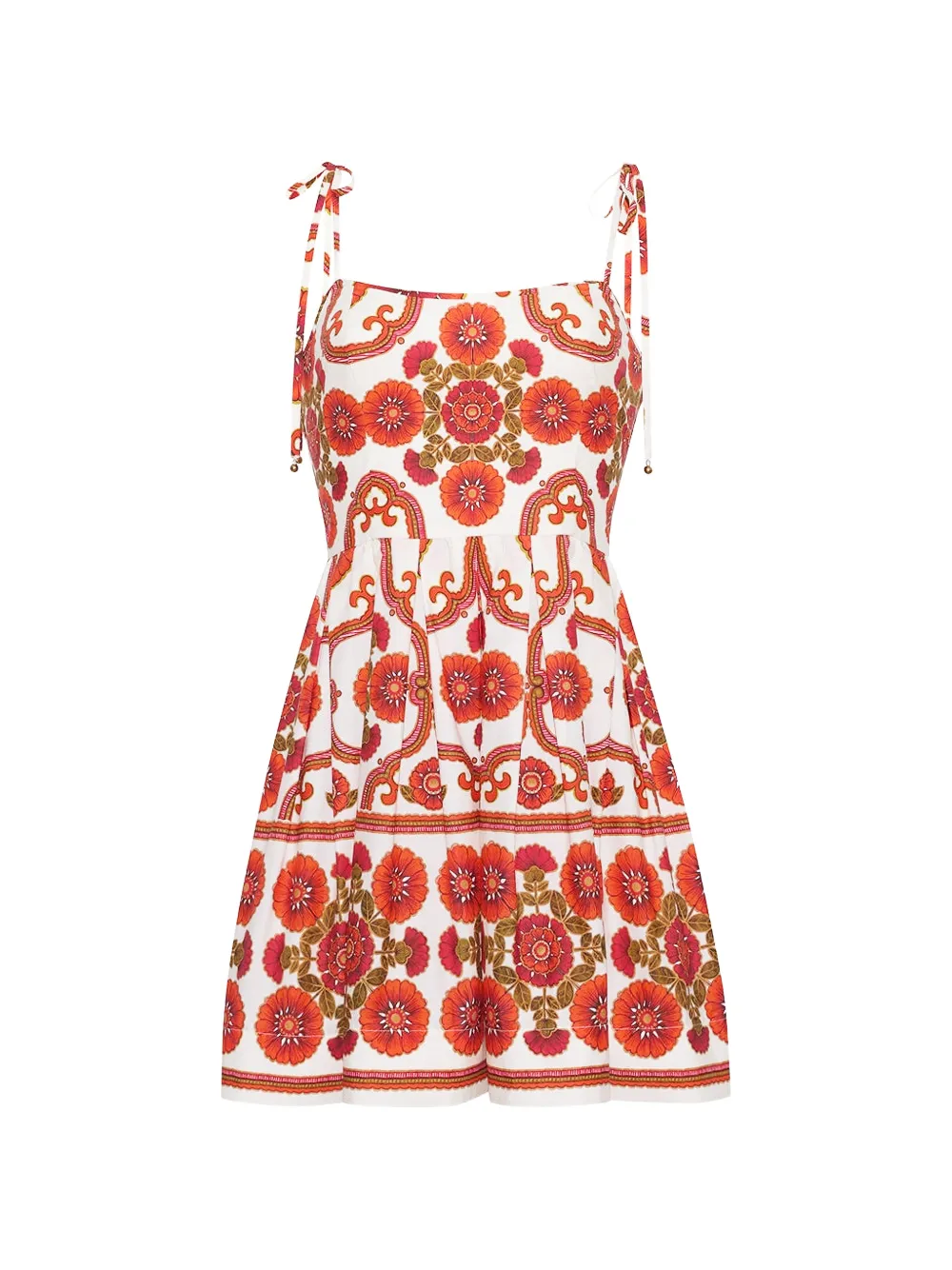 Cara Cara floral-print tie-strap dress - Bianco