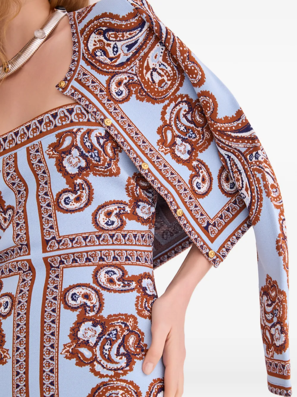 Cara Llana vest met paisley-print Blauw