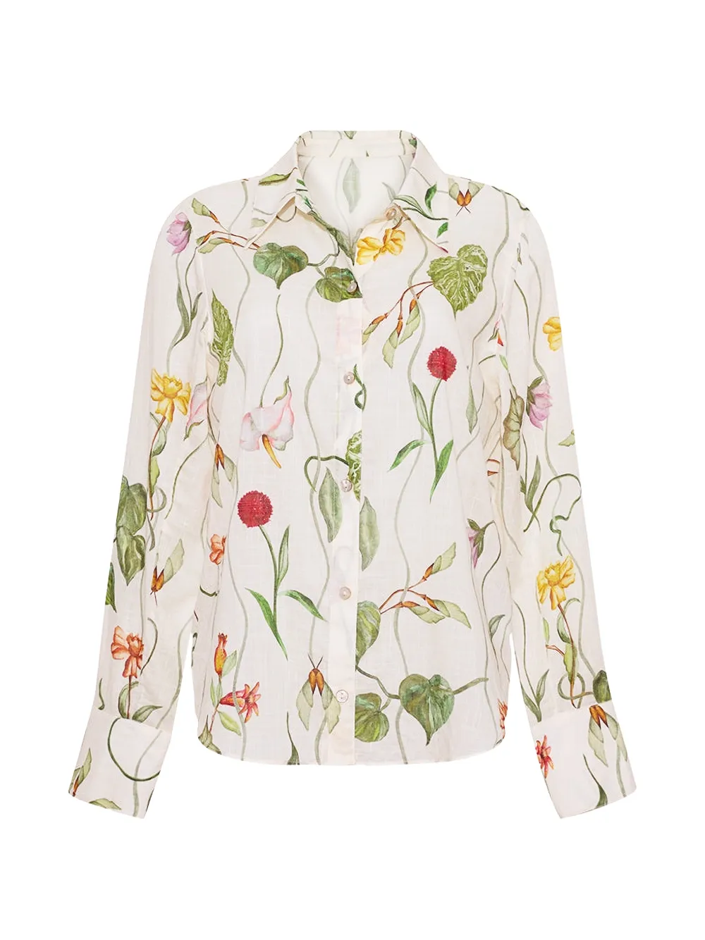 Cara Cara floral-print cotton shirt - Weiß