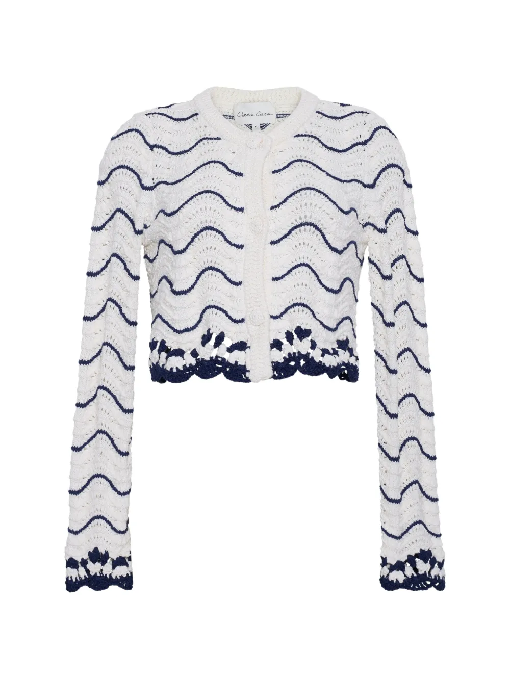 Cara Cara Louise wave-stripe cardigan - Bianco