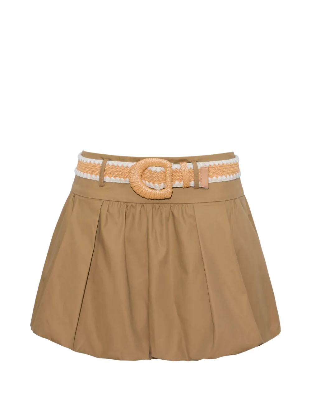 Cara Cara belted bubble-hem shorts - Marrone