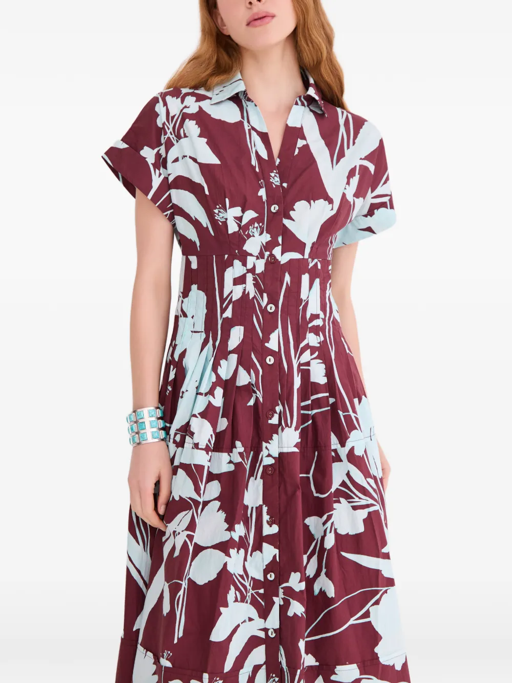 Cara Nash midi-jurk met bloemenprint Rood