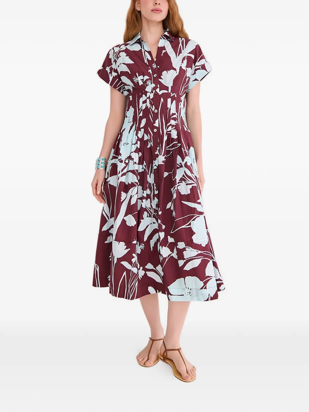 Cara Nash midi-jurk met bloemenprint Rood