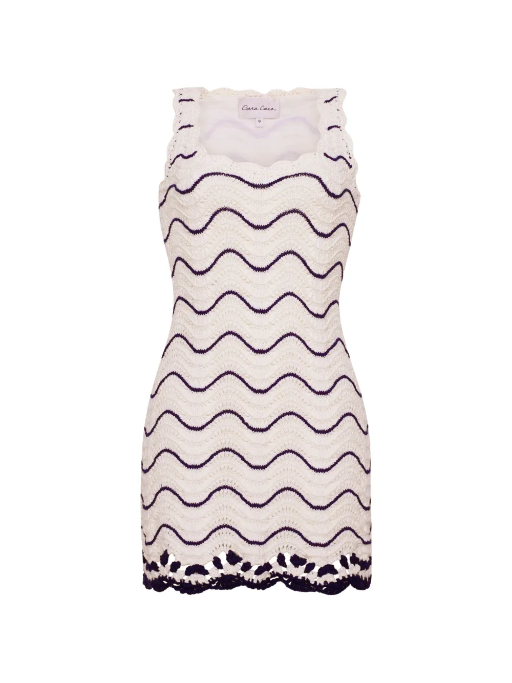 Cara Cara Orel wave-stripe mini dress - White
