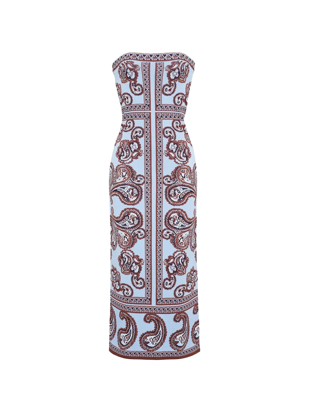 Cara Cara paisley-print strapless midi dress - Blue