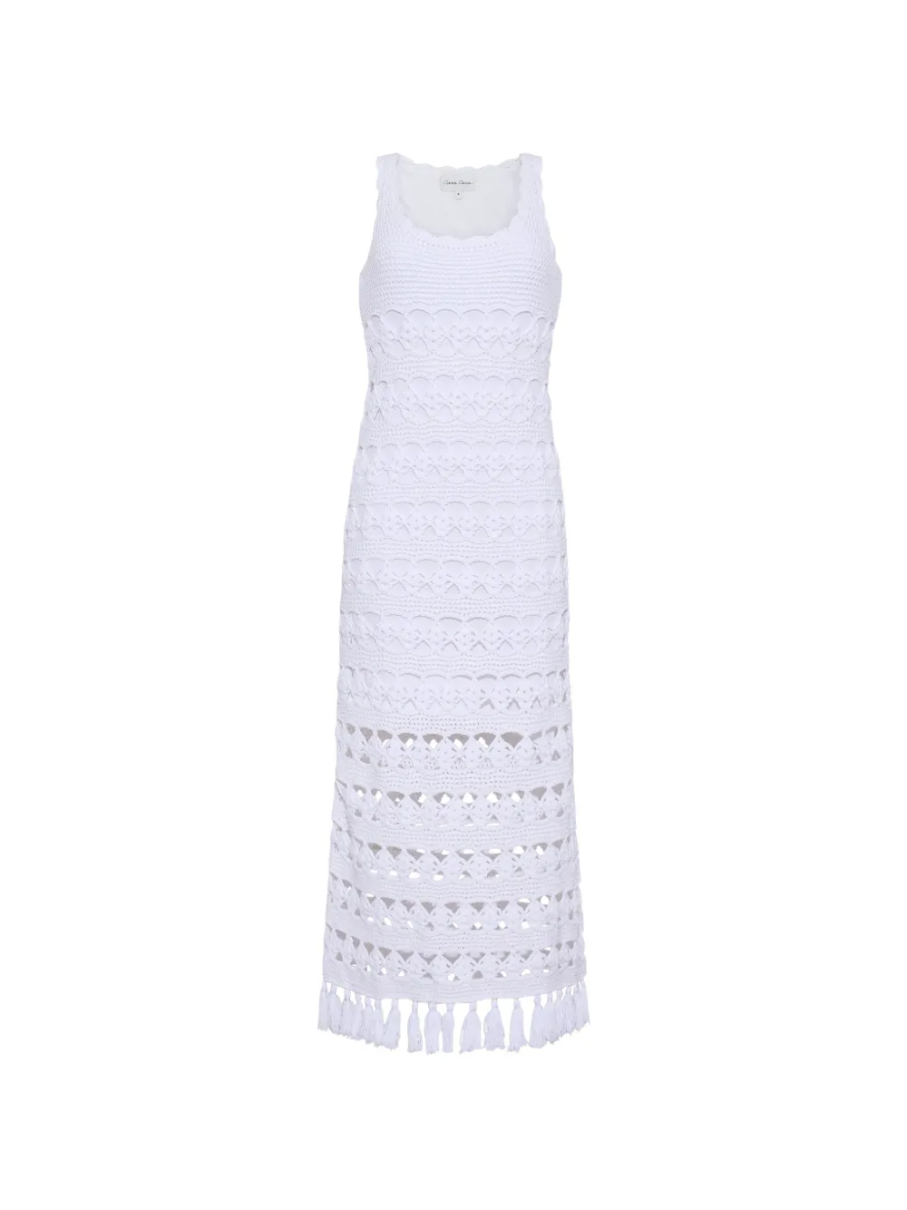 Cara Cara Joan tassel-trimmed crochet maxi dress - Bianco