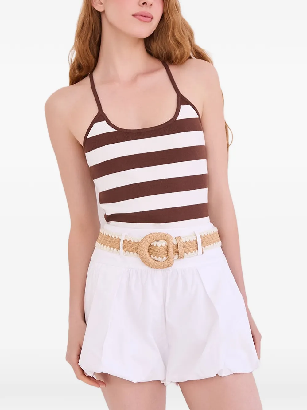 Cara Didi gestreepte tanktop Bruin