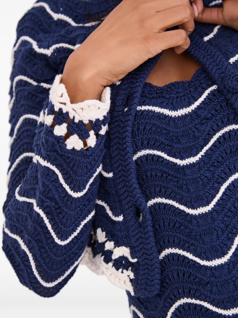 Cara Louise gebreid vest Blauw