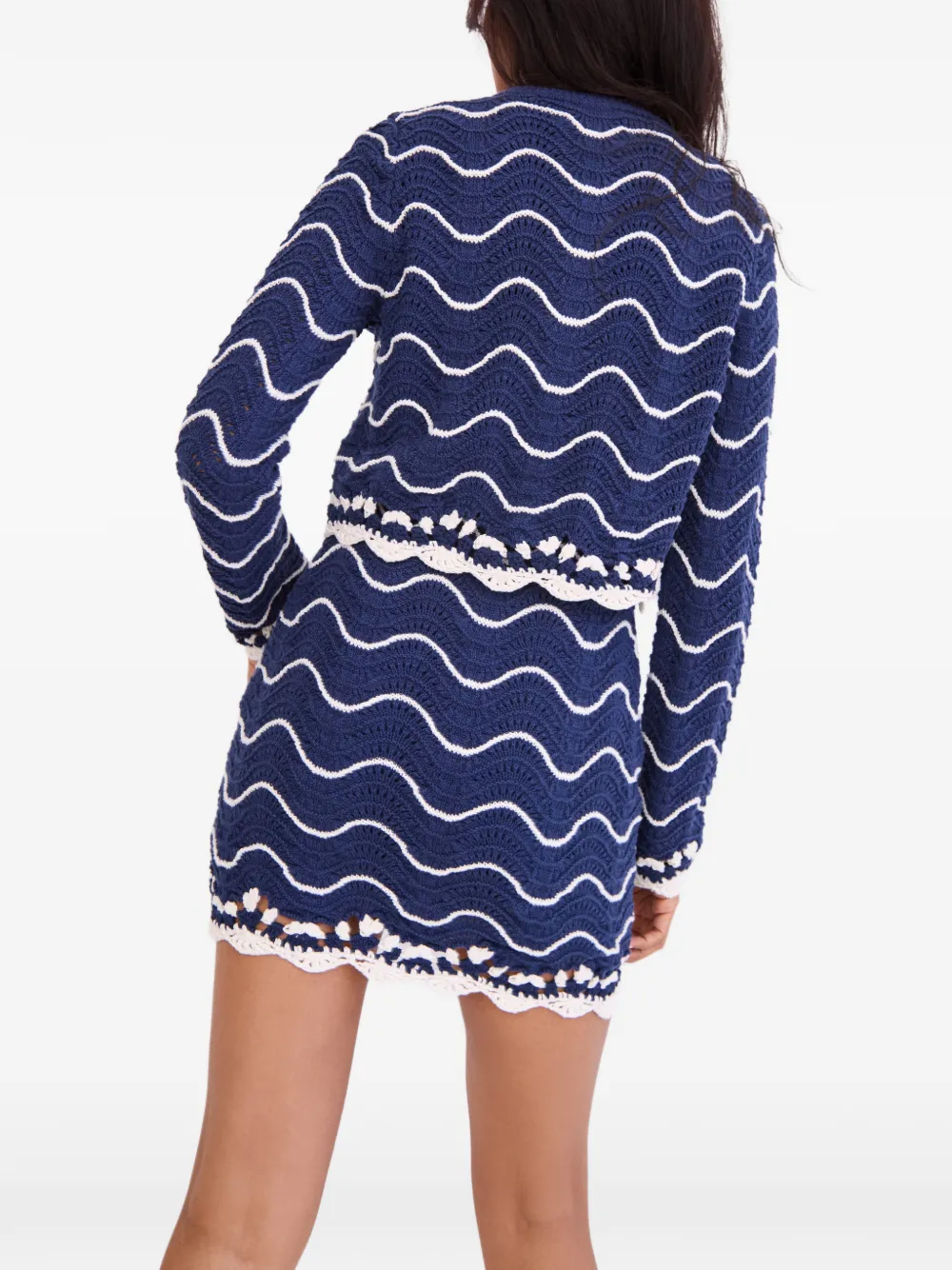 Cara Louise gebreid vest Blauw