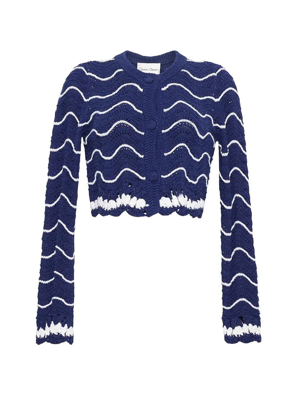 Cara Cara Louise wave-knit cardigan - Blu