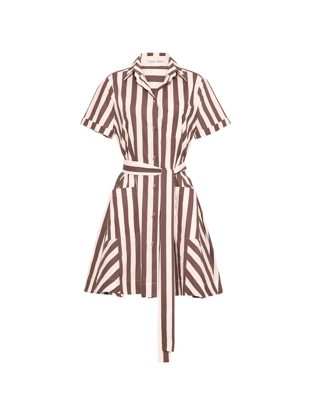 Cara Cara Lagos striped belted mini dress - Bianco