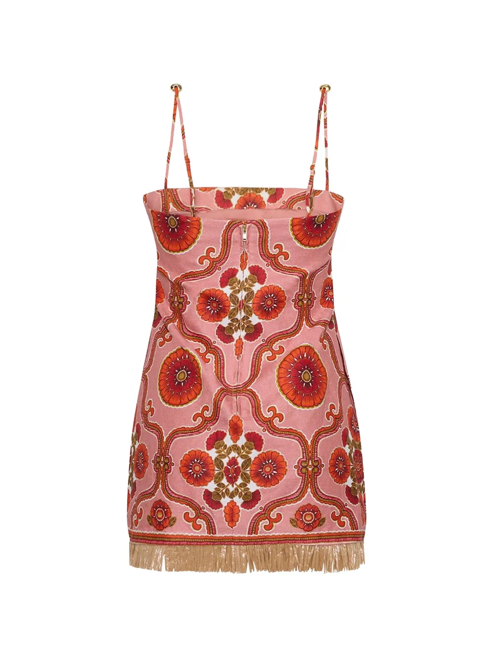 Cara Valencia mini-jurk met bloemenprint en franje Mod Floral Brick