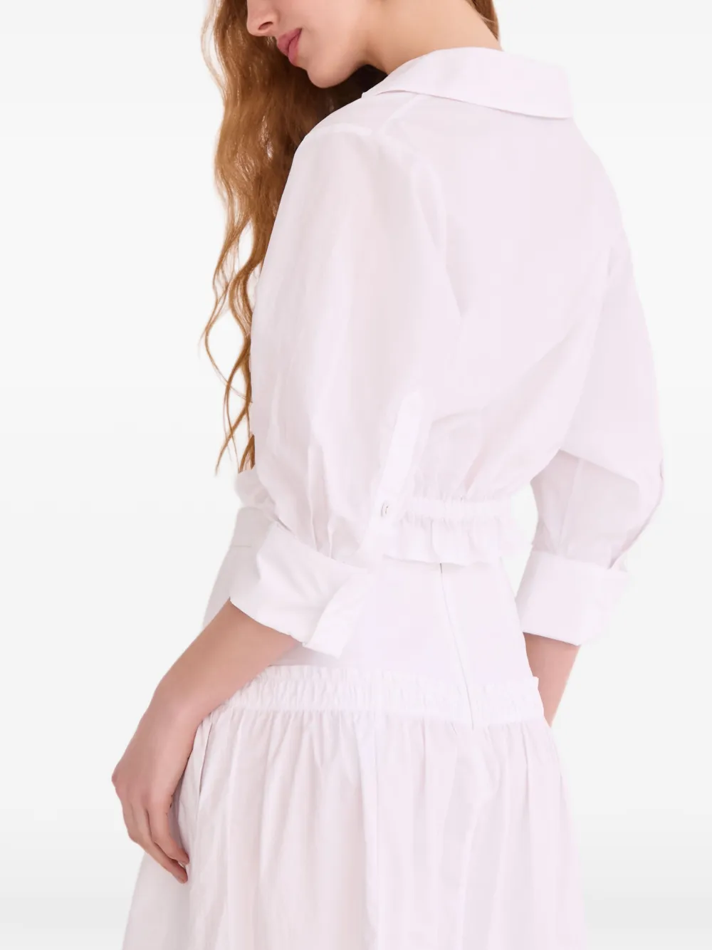 Cara Oscar blouse met trekkoord afwerking Wit