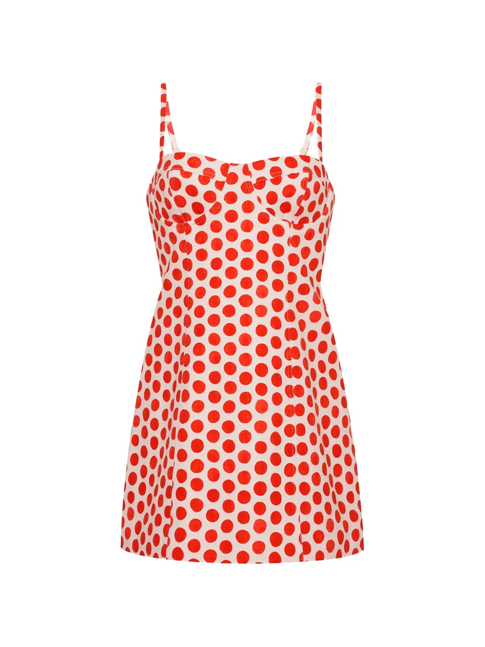 Cara Cara Claudine polka-dot mini dress - White