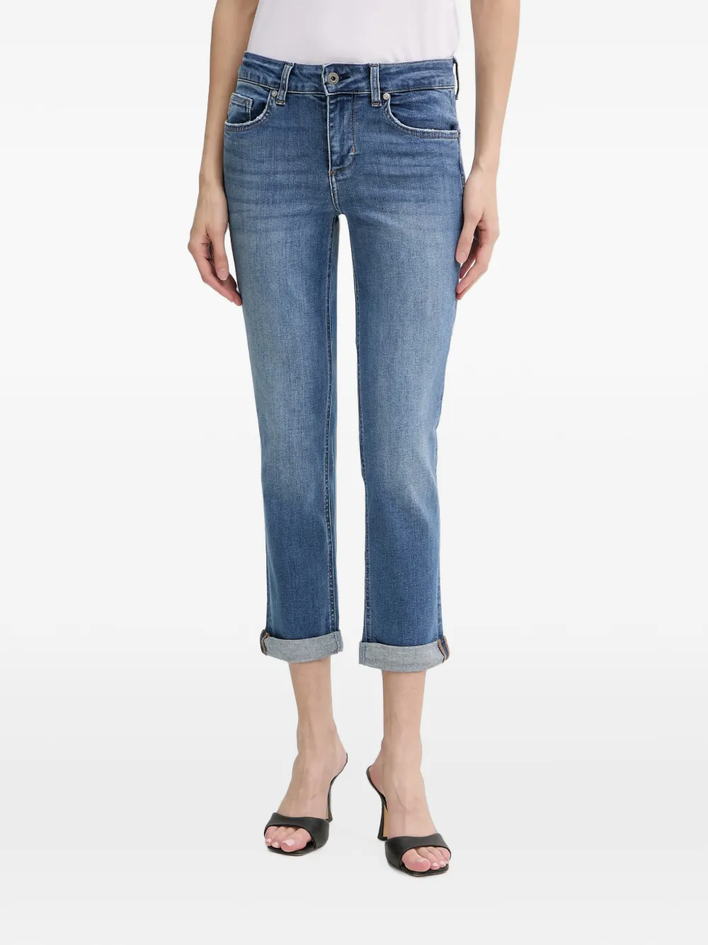 LIU JO rolled-cuff cropped jeans - Blau